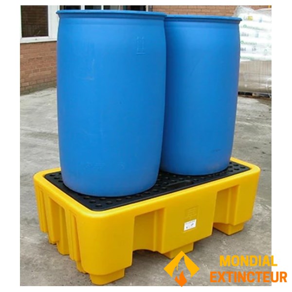 Retention bin for 2 drums