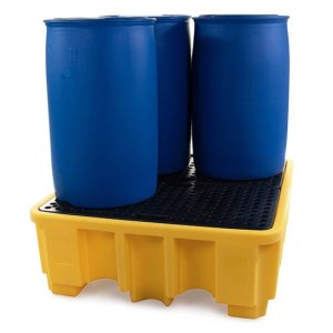 Retention bin for 4 drums - Raised