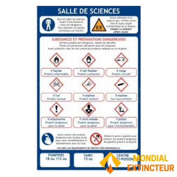 Safety instructions "Science room" - A4 format