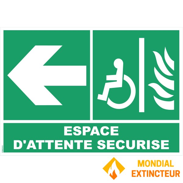 Secure waiting area, left arrow - PVC A4