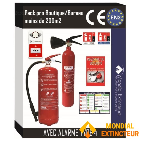 Security kit for shops under 200 M² with Type 4 alarm