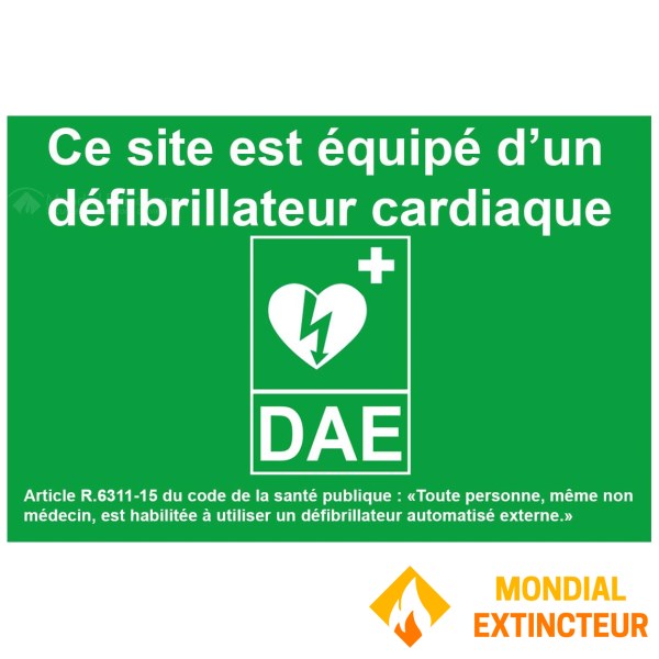 Sign for site equipped with an AED - A4