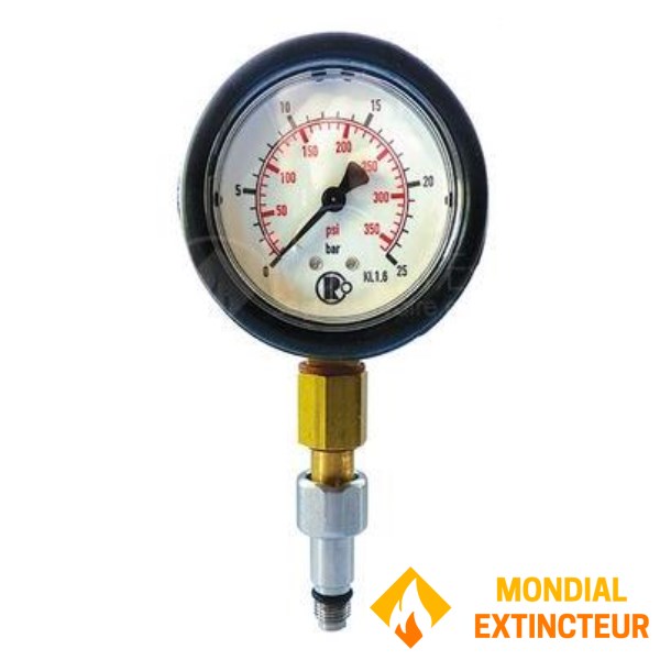 Test pressure gauge with threaded connection