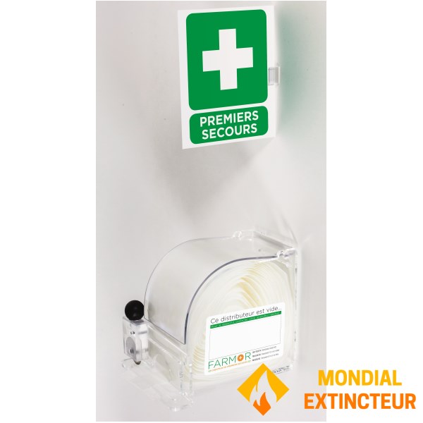 Wall-mounted adhesive dressing dispenser - Transparent polycarbonate