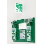 Wall-mounted eye station with 2 x 250 ml bottles of sterile eye solution