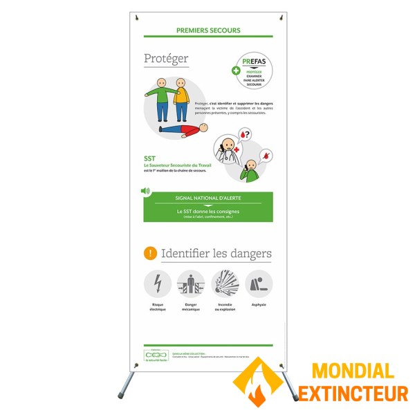 X-banner - First aid: protecting yourself