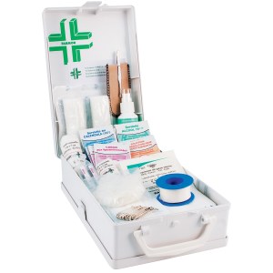 4/6 person first aid box with handle and wall bracket