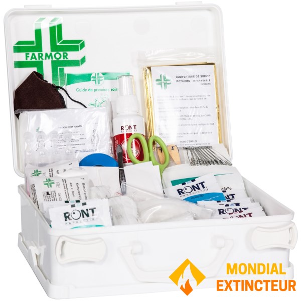 6/8 person first aid box with handle and wall bracket