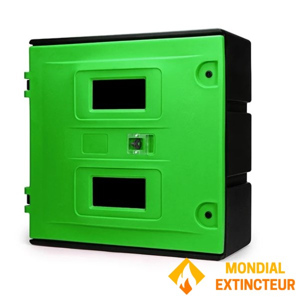 Caja doble XXL con llave para aparatos respiratorios - Verde