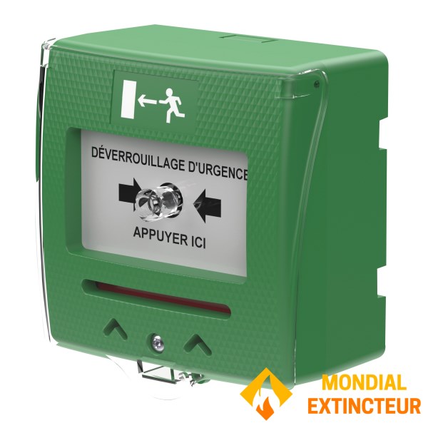 Desbloqueo manual verde con tapa protectora