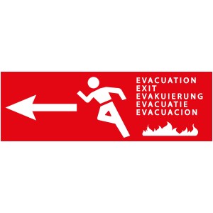 Escalera de incendios de camping Flecha izquierda - PVC - 300 x 100 mm