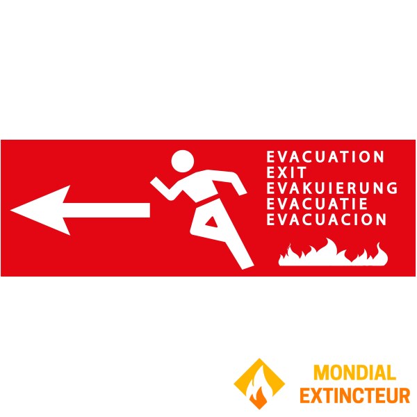 Escalera de incendios de camping Flecha izquierda - PVC - 300 x 100 mm