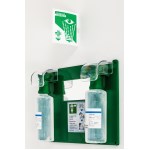 Estación oftalmológica de pared - 2 botellas de 500 ml de solución oftalmológica estéril