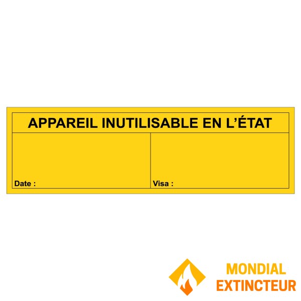 Etiqueta de dispositivo no utilizable - Vinilo autoadhesivo - Paquete de 100