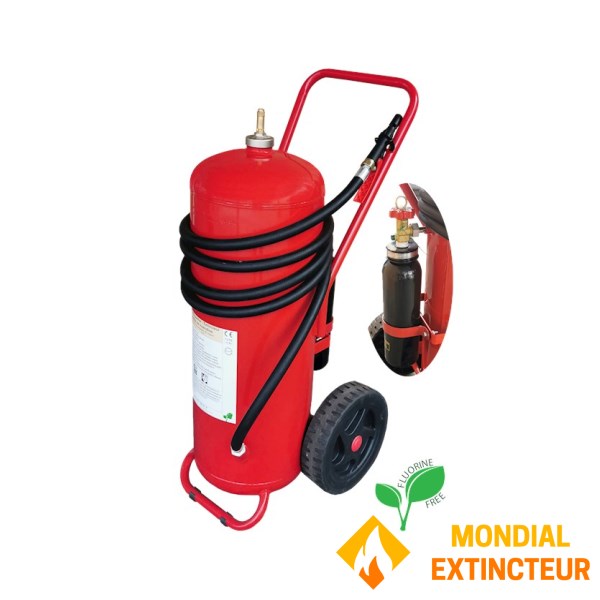 Extintor de 50 litros sobre ruedas Presión auxiliar FLUOR-FREE
