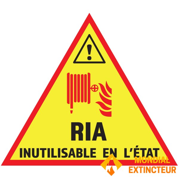 "INUTILIZABLE RIA" adhesiva 14CM X 12,4 CM