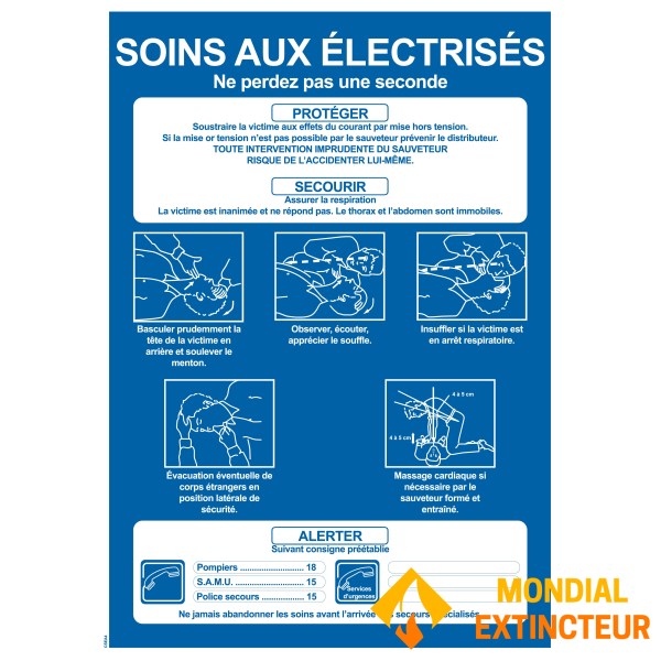Instrucciones para el cuidado de lesionados eléctricos - formato A4