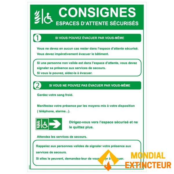 Instrucciones para una zona de espera segura - PVC A4