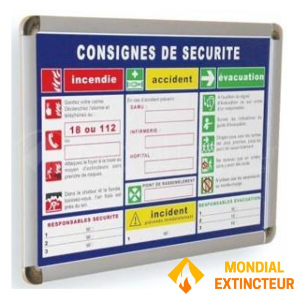 Instrucciones de seguridad A4 obligatorias con marco de acabado de "lujo"