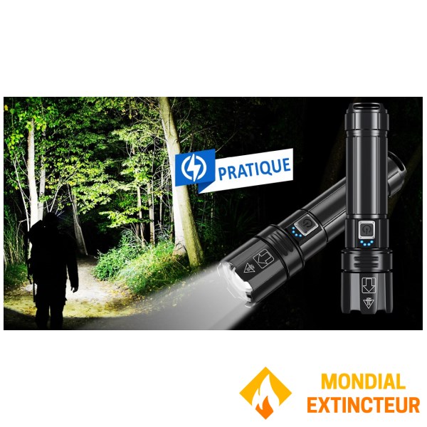 Linterna LED ultrapotente, recargable e impermeable