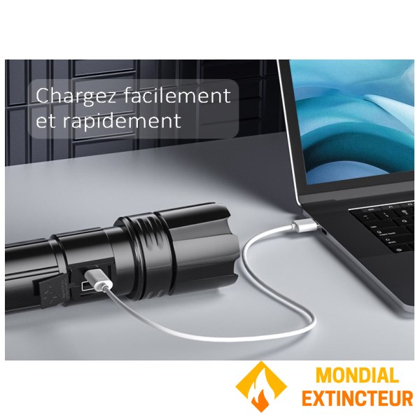 Linterna LED ultrapotente, recargable e impermeable