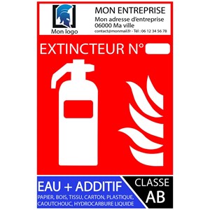 Paquete de 100 señales de extintor de incendios de clase AB personalizadas