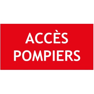Panneau "ACCES POMPIERS" PVC rigide 200 X 100 mm