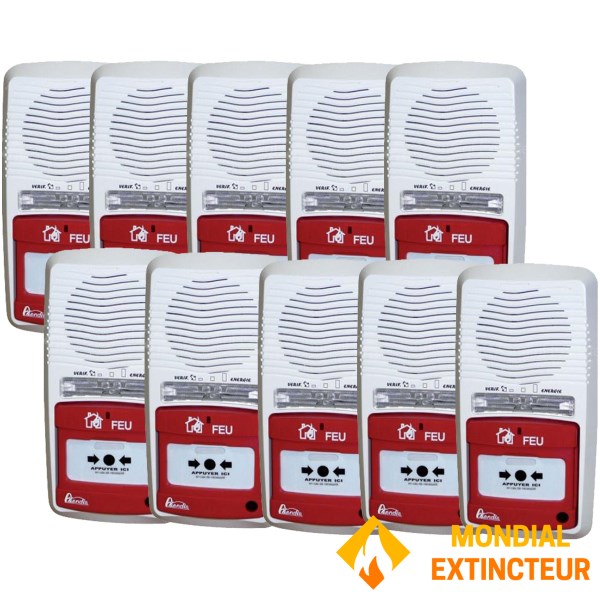 Paquete de 10 alarmas de tipo 4 con luz intermitente