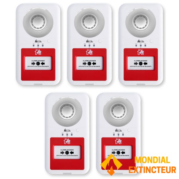 Paquete de 5 alarmas de tipo 4 con luz intermitente