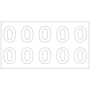Placa de 10 dígitos para hidrantes - Dígito 0