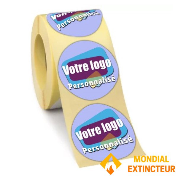 Rollo de 250 etiquetas redondas personalizadas - Polypro blanco