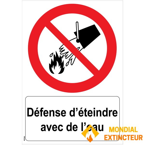 Señal de "no extinción por agua" - PVC A4