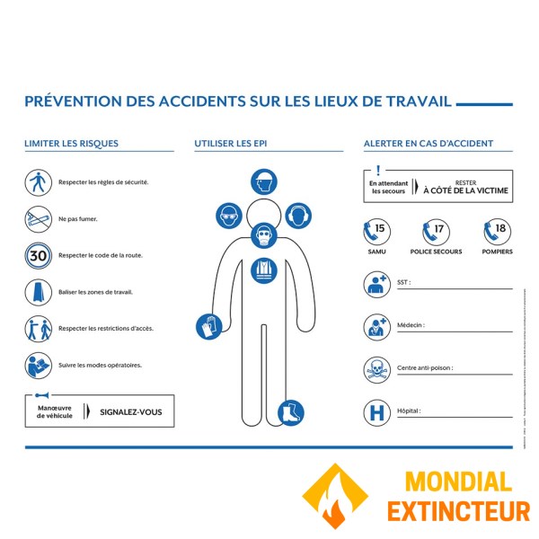 Señal de prevención de accidentes laborales - 400x300mm