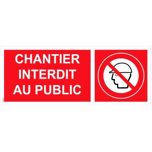 Señal de "prohibido el acceso al público" PVC - 200x80 mm