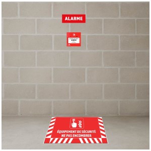 Señal de suelo para ALARMA - An.800 x Al.400 mm