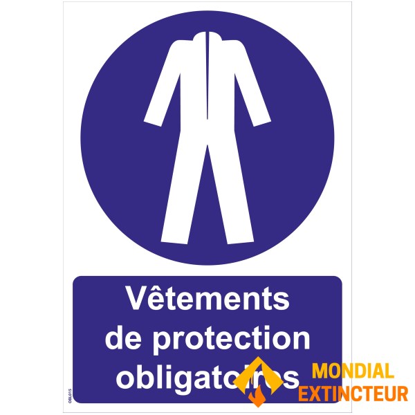 Señales de "ropa de protección obligatoria" - PVC A4