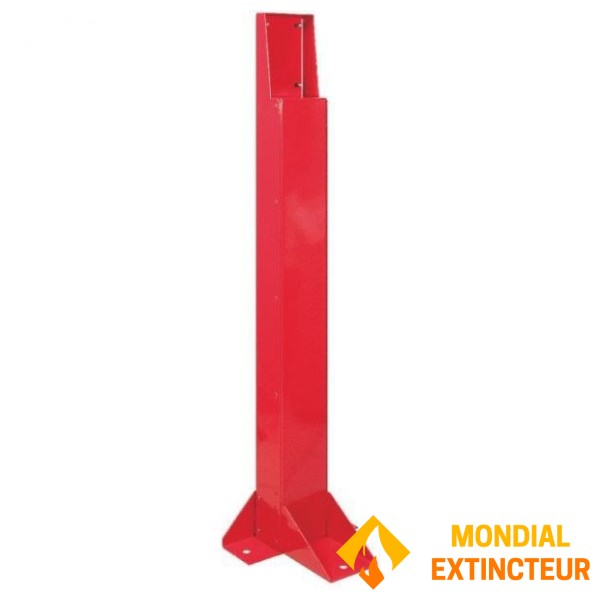 Soporte / Poste para extintor fijo o pivotante de acero rojo - Marca ROT