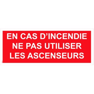 "En caso de incendio, no utilizar los ascensores" Señal PVC - 200x80 mm
