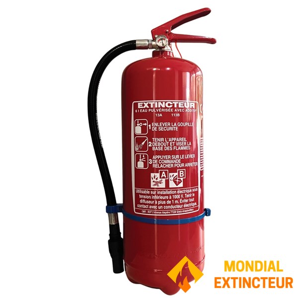 Extincteur 6 litres NF avec addifitif sans fluor - Marque ROT