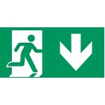 "PICTO FLÈCHE BAS" jäykkä PVC-paneeli - 300 X 150 mm