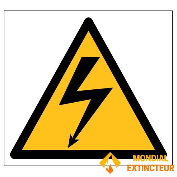 Pakkaus 1000 kpl DANGER ELECTRICITY Kolmio liimoja koko 50 X 50 X 50 mm