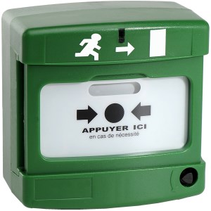 Vihreä kaksoiskosketinkäyttöinen manuaalinen ovenavaus - Axendis