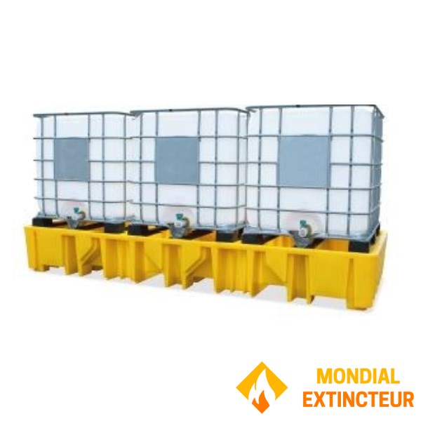 Bac de rétention 3 IBC 1300 Litres