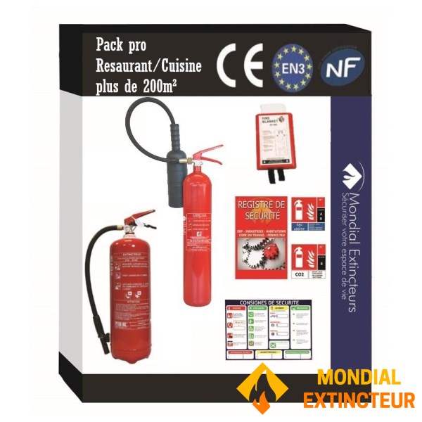 7 - Kit sécurité Restaurant ou cuisine professionnelle   -200 M²
