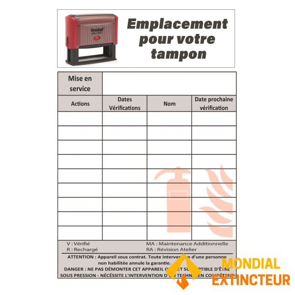100 Étiquettes de Maintenance extincteurs Vierges 100 x 70 mm