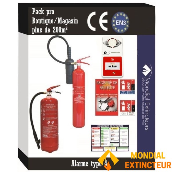 21 -9 - Kit sécurité pour bureau supérieur à  200 M²² avec alarme T4