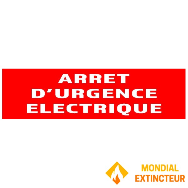 50 Panneaux "Arrêt d'urgence électrique" 200mm x 60mm