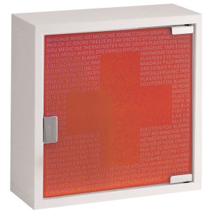 Armoire à pharmacie 1 porte verre rouge trempé - 1 étagère