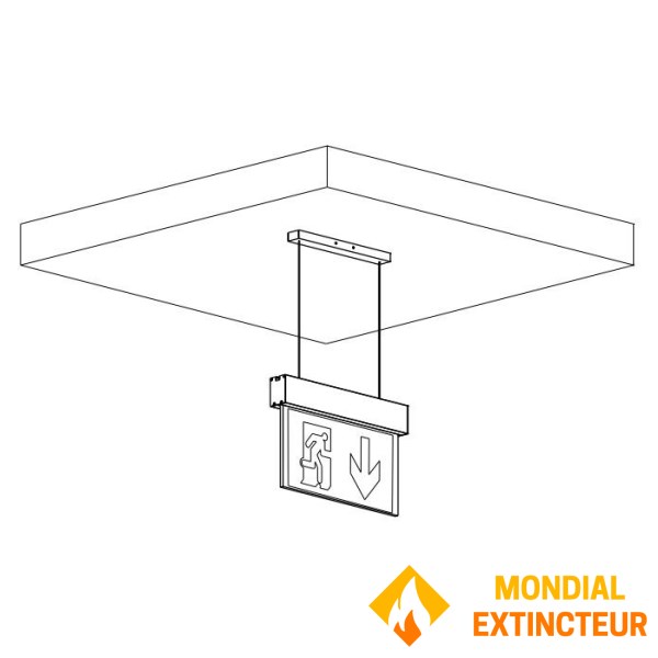 Bloc d'évacuation Grand Luxe "LUMINA" Adressable - Suspendu Plafond