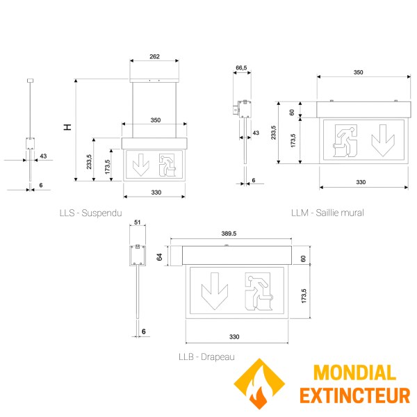 Bloc d'évacuation Grand Luxe "LUMINA" SATI - Encastré plafond
